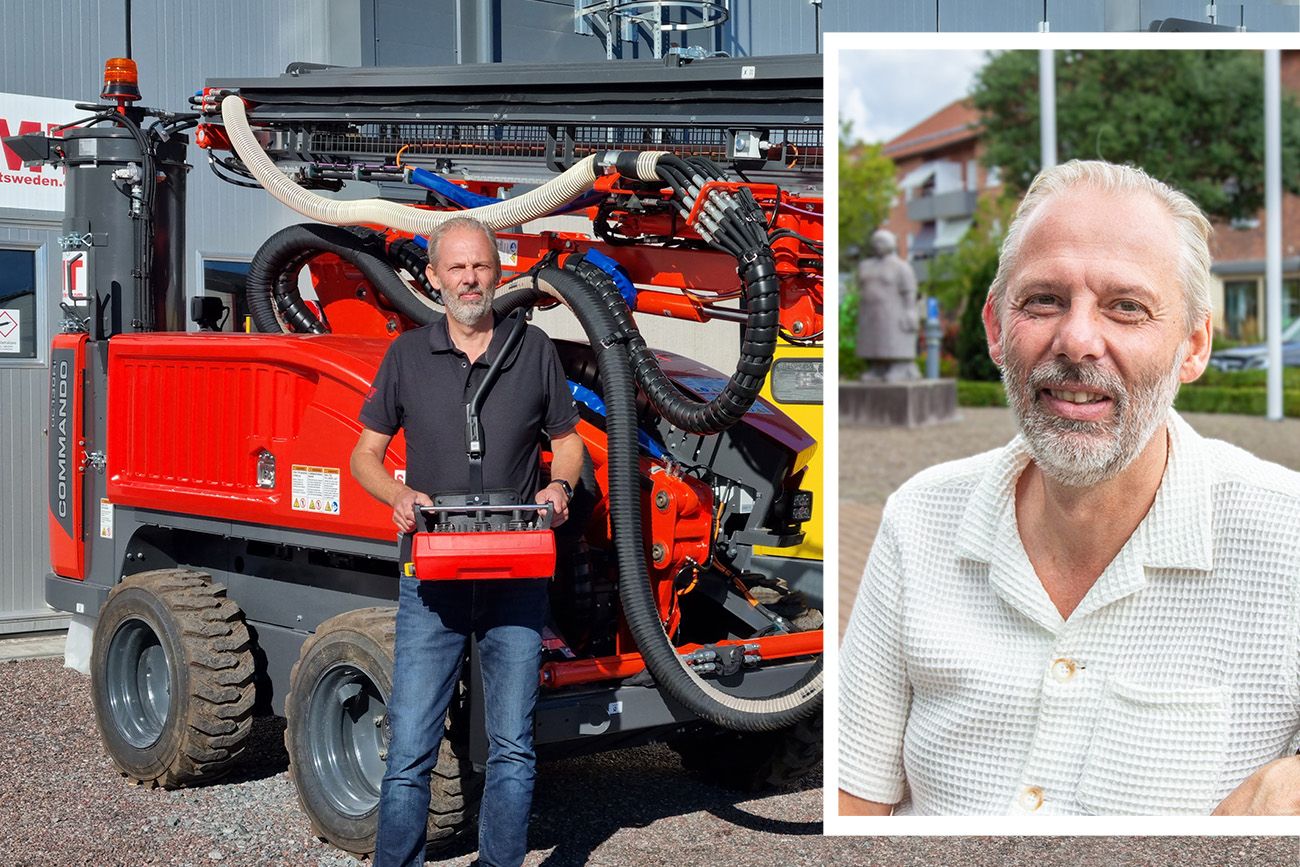 Torbjörn Håkansson äger SMT Sweden som säljer entreprenadmaskiner och gruvmaskiner. Nu utökar han verksamhet med ett showroom och verkstad på attraktivt läge i Vaggeryd.