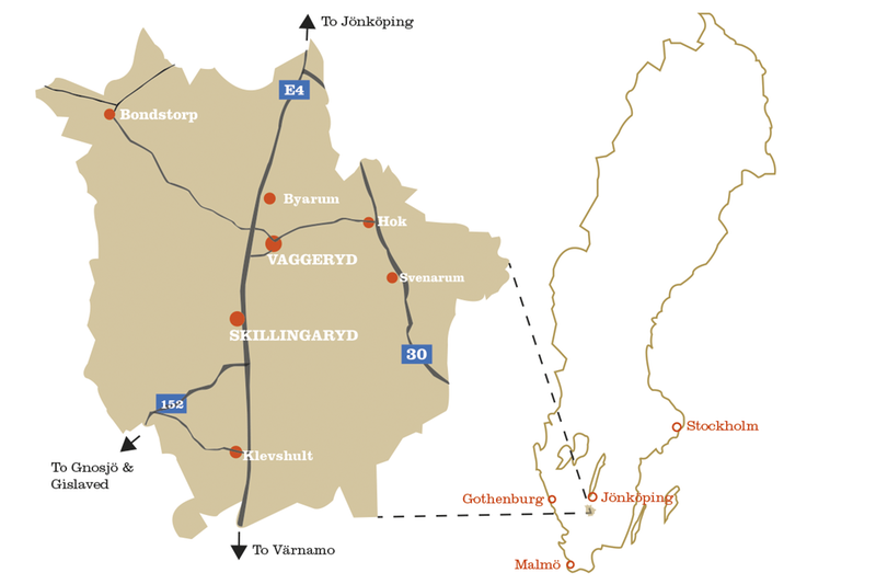 Map Vaggeryd Municipality