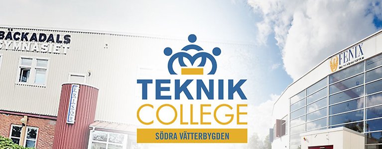 Teknikcollege Södra Vätterbygden logotyp mot bildbakgrund